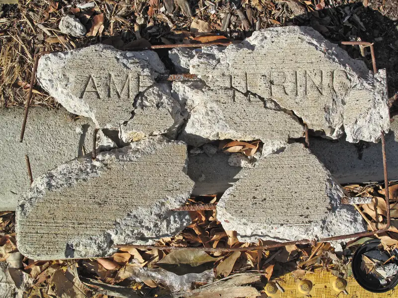 Spalled concrete broken into pieces at the surface